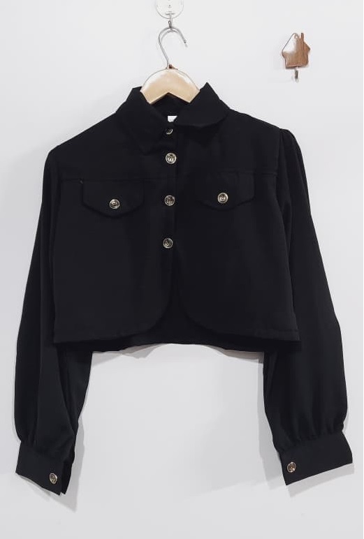 Elegant Black Soft Georgette Smocked Maxi Dress with Cropped Jacket – Women’s Modest Flowy Party Wear – QC7006 - QC7006