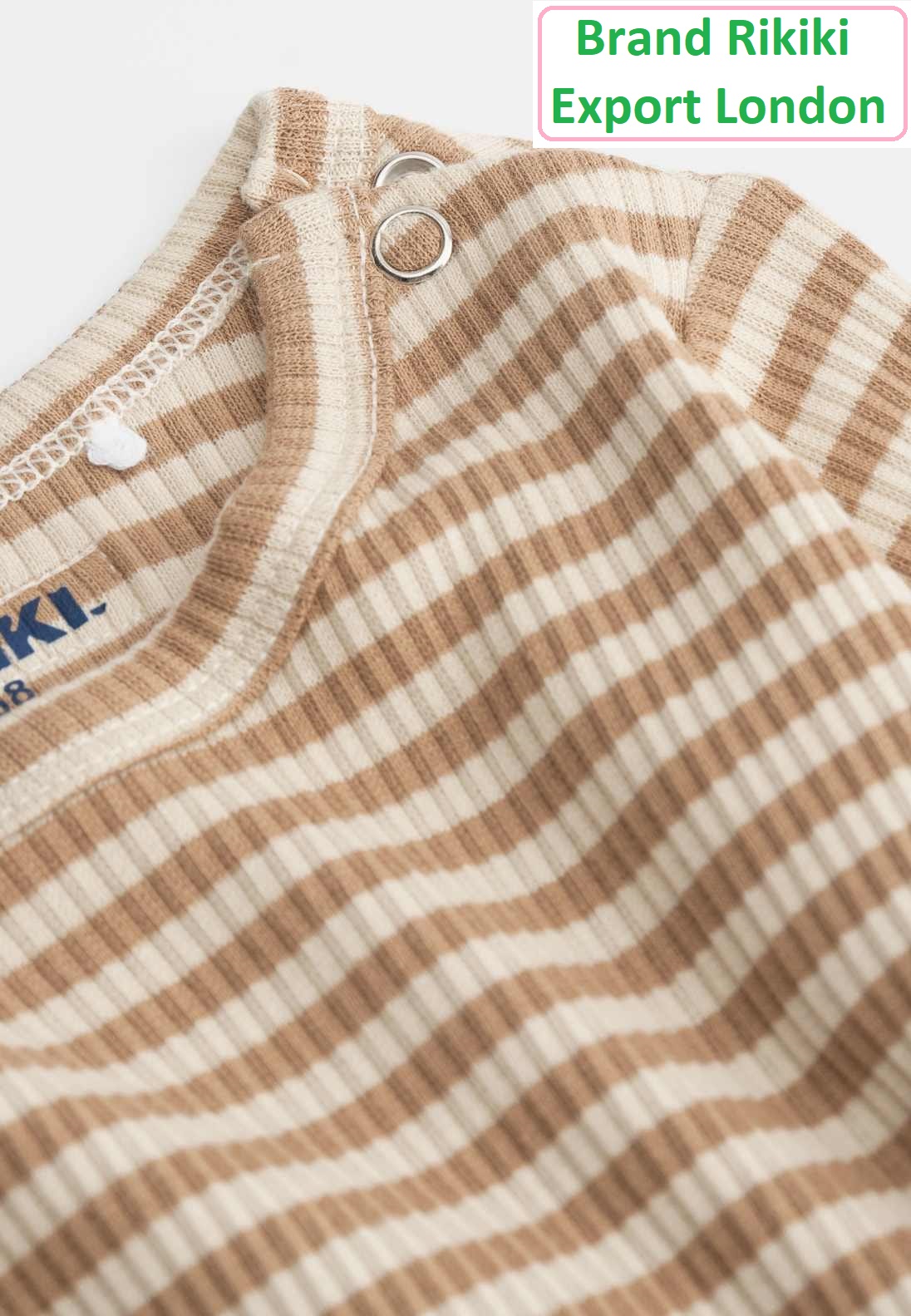 Rikiki Brand Brown Stripes Romper QC1386 Export London - 1386