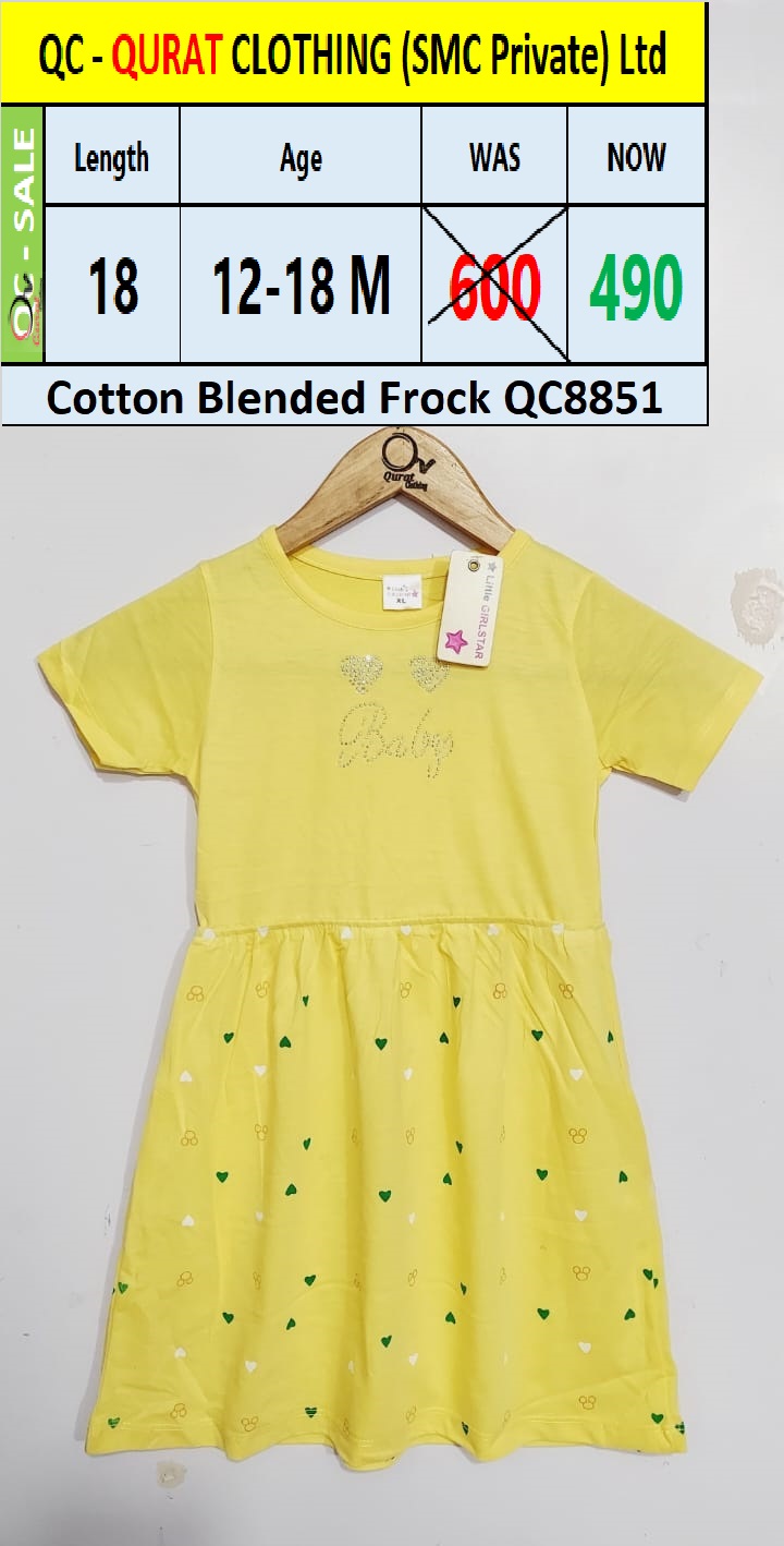 Cotton Blended Frock QC8851 Brand Little Girl Star - QC8851