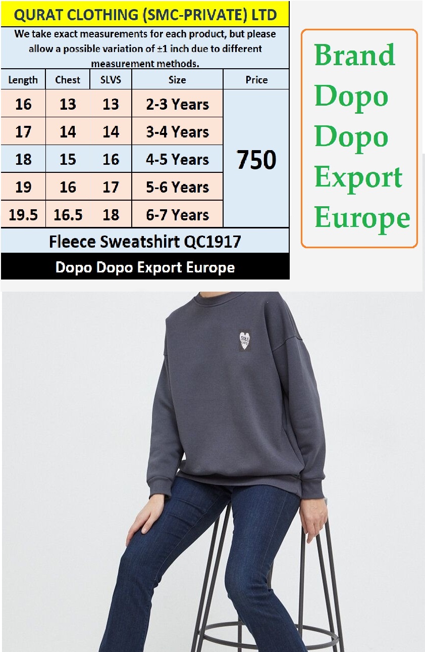 Dopo Dopo Brand Fleece Sweatshirt QC1917 Export Europe  - QC1917