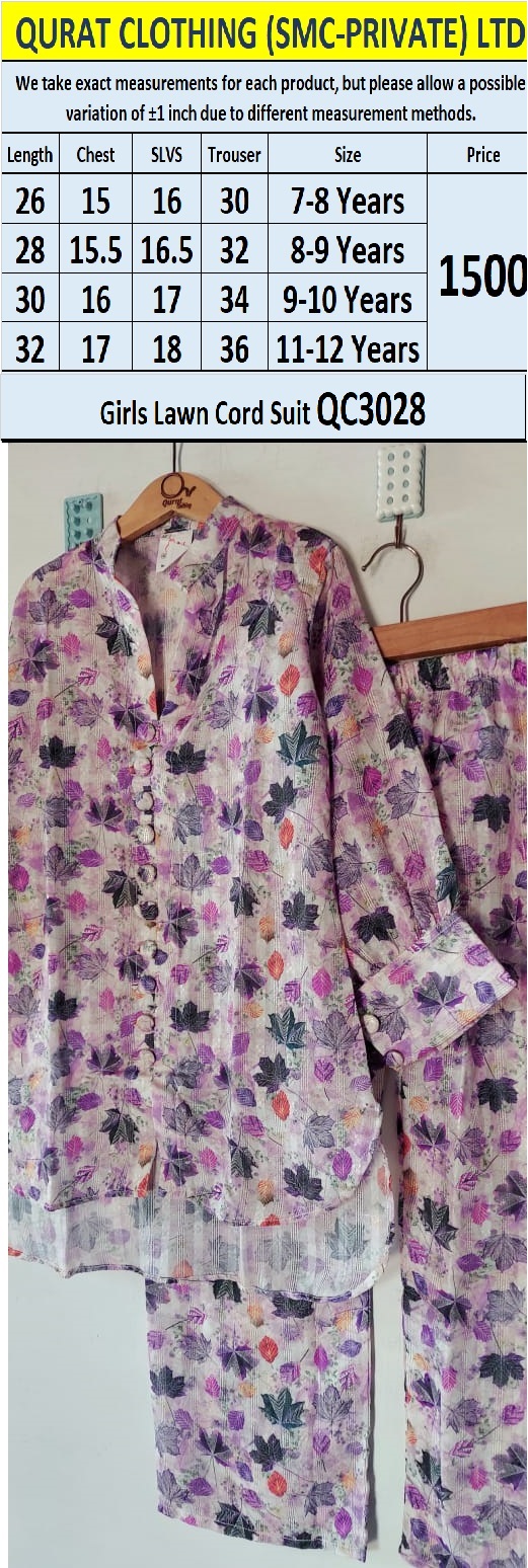 Girls Lawn Cord Suit QC3028 - QC3028