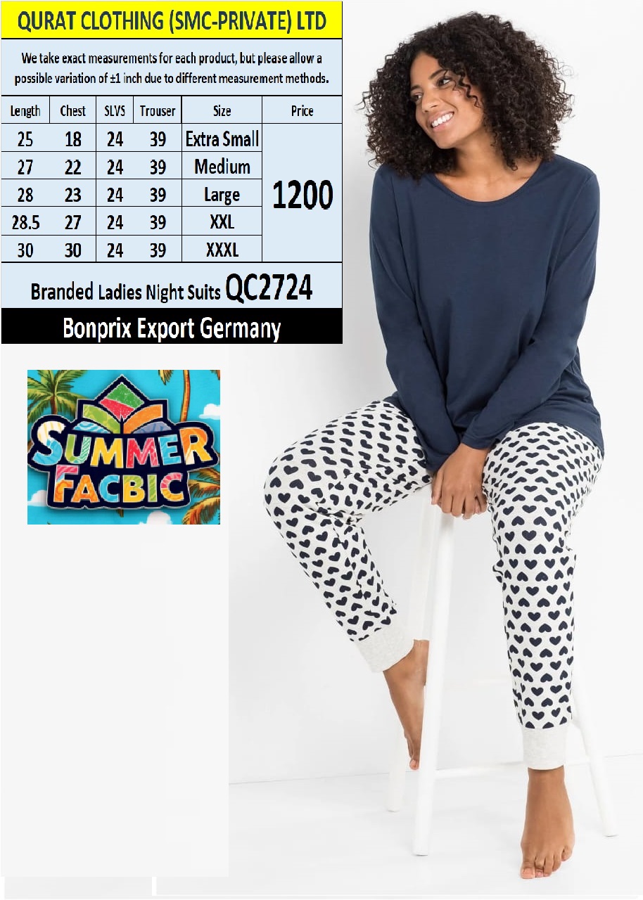 Bonprix BPC Brand Summer Ladies Night Suits QC2724 Export Germany - QC2724