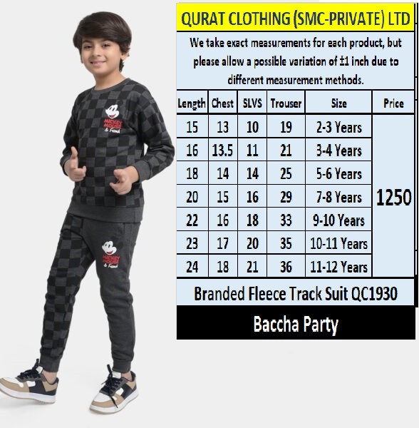 Bacha Party Brand Fleece Track Suit QC1930  - QC1930