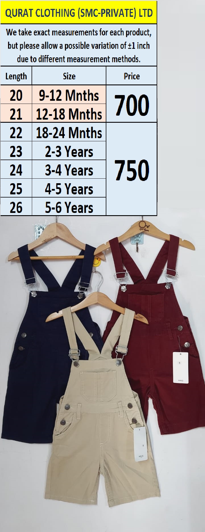 Navy Blue Summers Dungarees / Romper QC3279 - QC3279