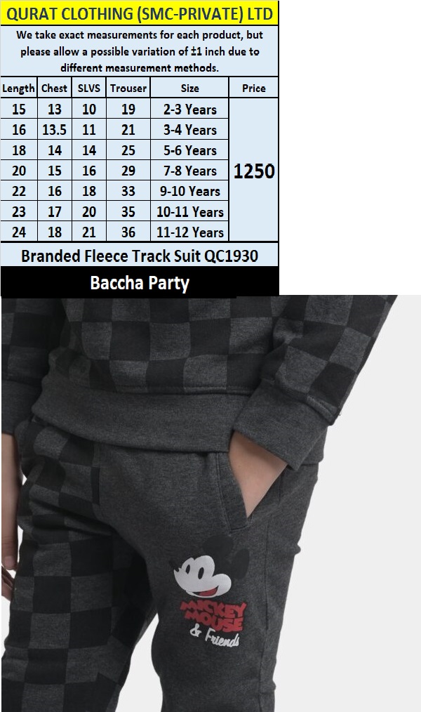Bacha Party Brand Fleece Track Suit QC1930  - QC1930
