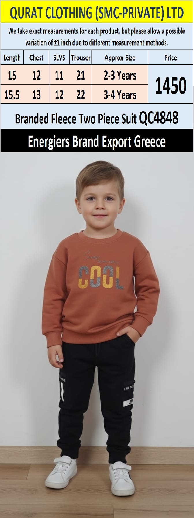 Energiers Brand Fleece Two Piece Suits QC4848 - Export Greece - QC4848