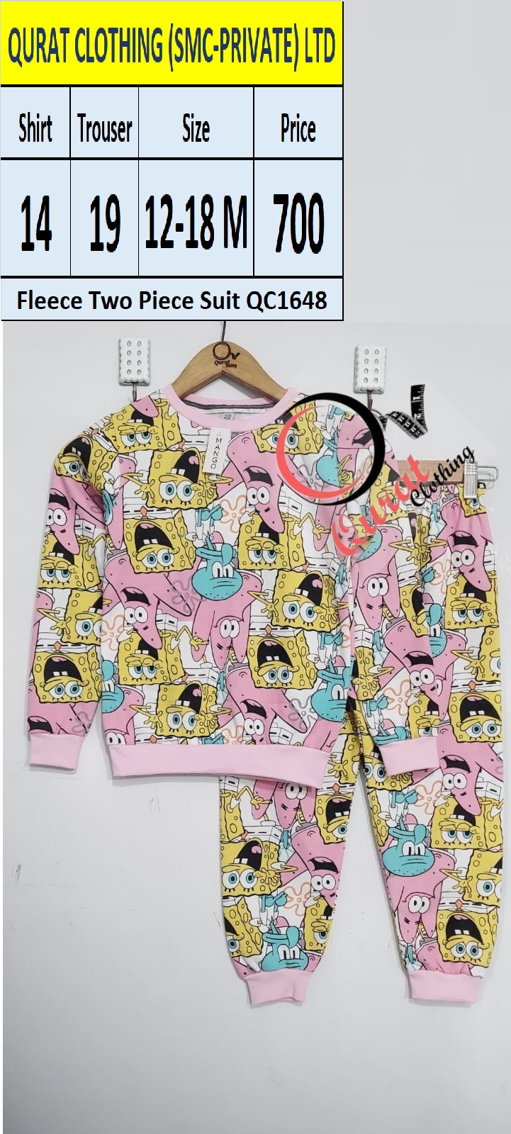 Winter Spongebob Two Piece Suits QC1648 - QC1648