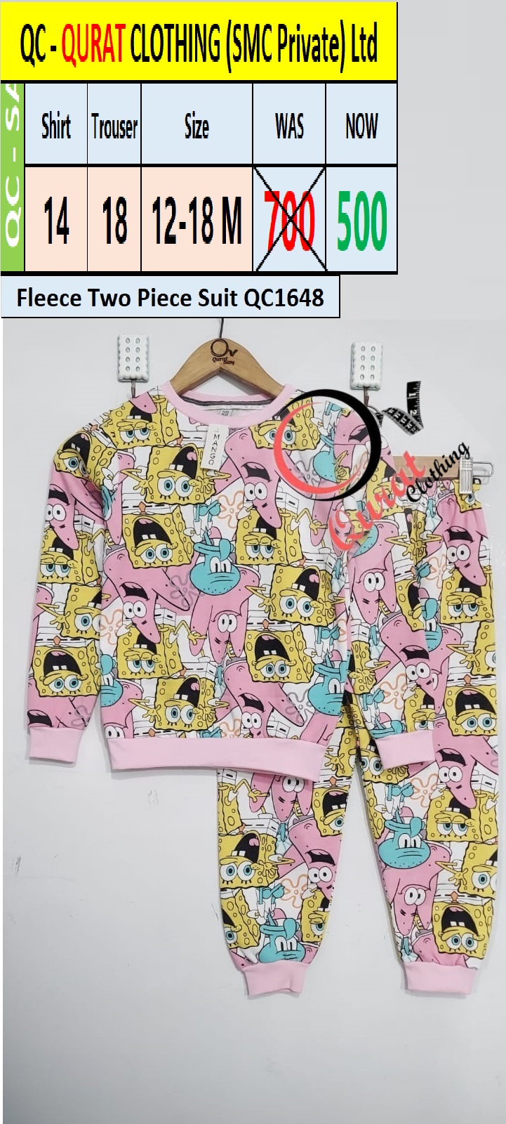 Winter Spongebob Two Piece Suits QC1648 - QC1648