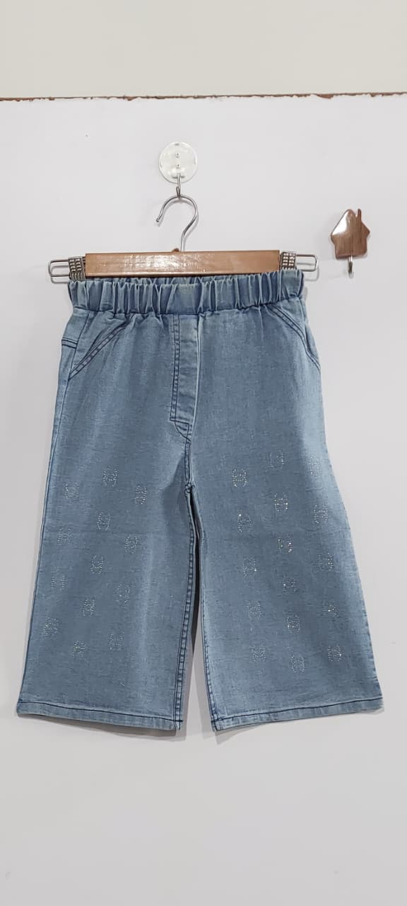 Designer Style Denim 3-Piece Set – Light Blue Crystal Logo Vest, White Shirt & Denim – QC10262 - QC10262