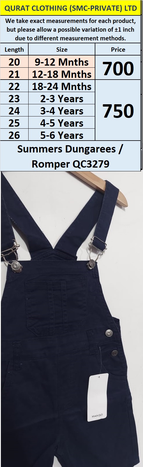 Navy Blue Summers Dungarees / Romper QC3279 - QC3279