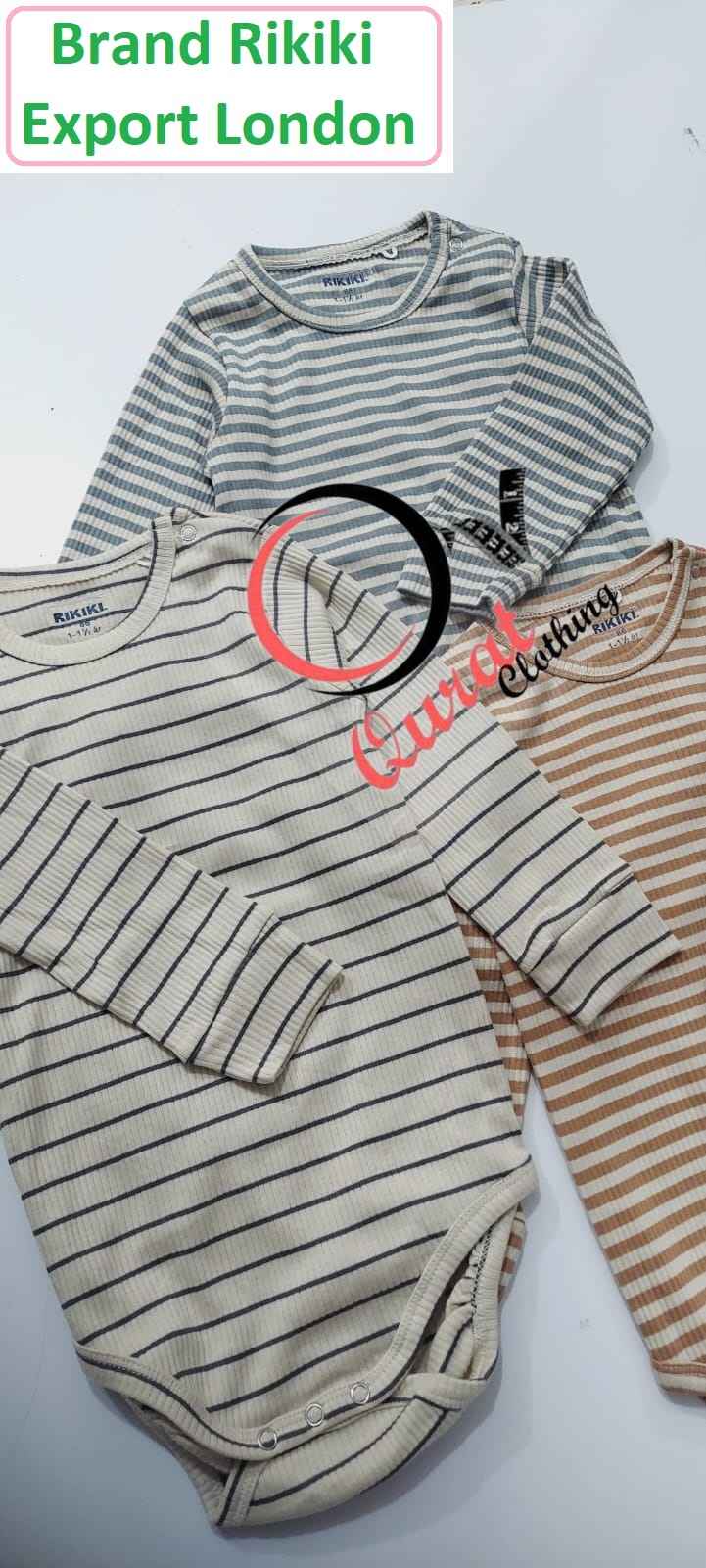 Rikiki Brand Brown Stripes Romper QC1386 Export London - 1386