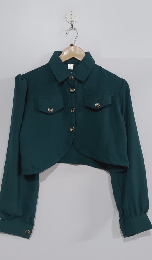 Emerald Green Soft Georgette Smocked Maxi Dress with Cropped Jacket – Elegant Modest Women’s Party Wear – QC7007 - QC7007