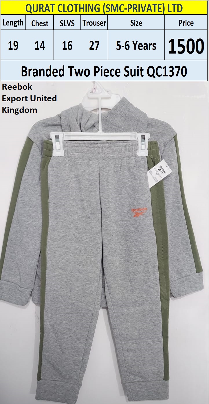 Reebok Branded Track Suit Grey QC1370 Export United Kingdom - QC1370