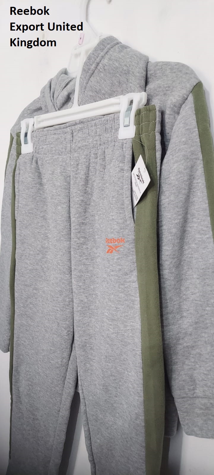 Reebok Branded Track Suit Grey QC1370 Export United Kingdom - QC1370