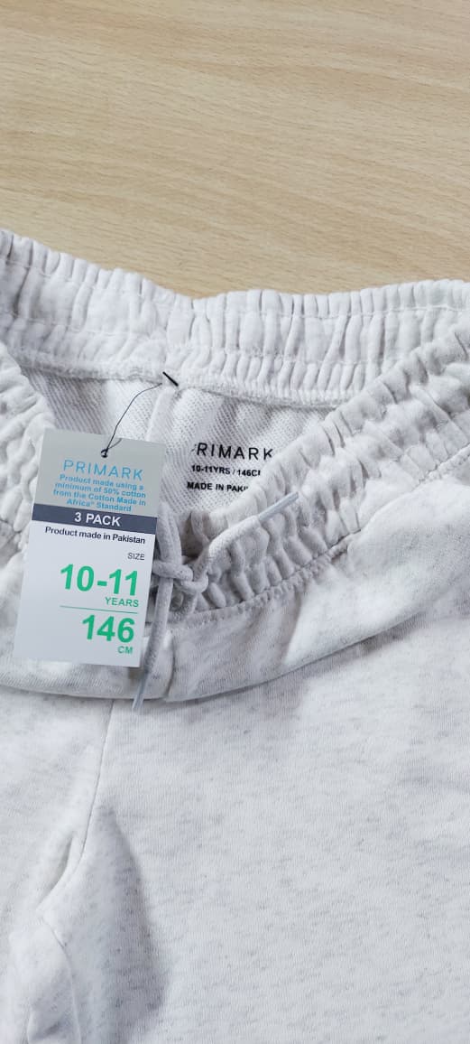 Cream Heather Primark Export Europe Boys Terry Drawstring Shorts QC10682 - QC10682