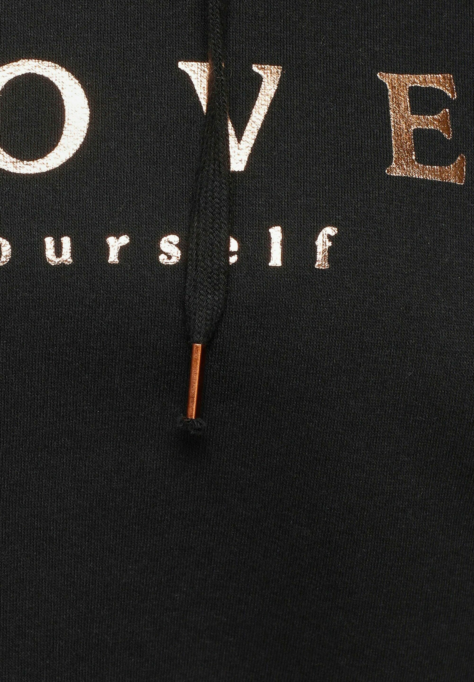 Buffalo David Bitton Black Soft Fleece Hoodie LOVE Yourself QC5409 – Export USA - QC5409