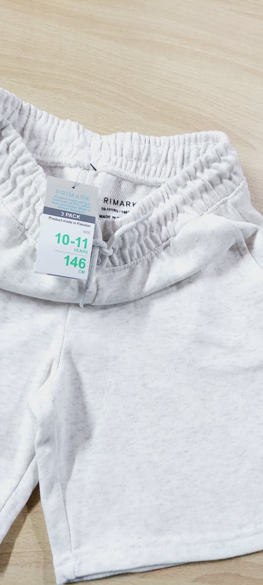 Cream Heather Primark Export Europe Boys Terry Drawstring Shorts QC10682 - QC10682
