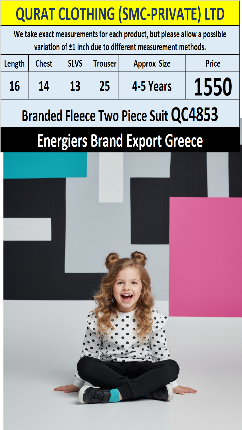 Energiers Brand Fleece Two Piece Suits QC4853 - Export Greece - QC4853