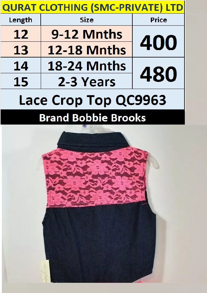 Bobbie Brooks  Brand Lace Crop Top QC9963 - QC9963