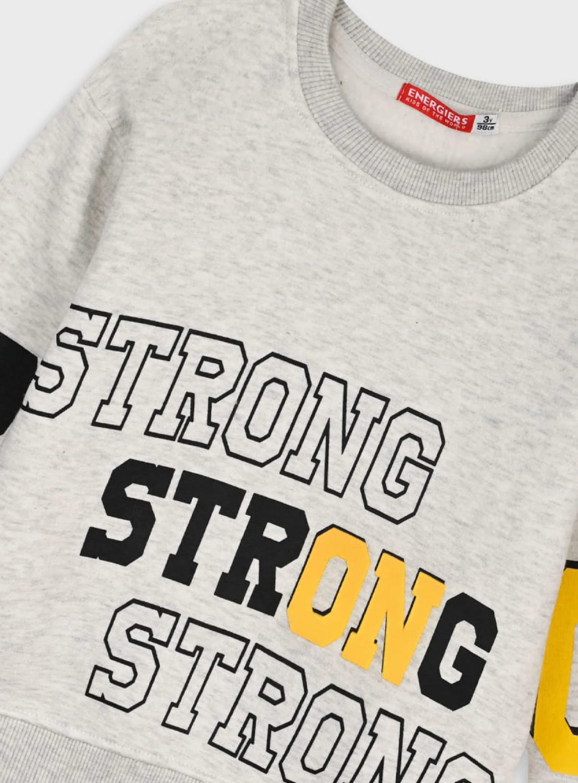 Energiers Brand Grey & Black “STRONG” Printed Fleece Sweatshirt & Jogger Track Suit QC4960 – Export Greece - QC4960