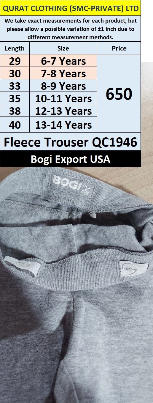 Bogi Brand Fleece Trouser QC1946 Export USA - QC1946