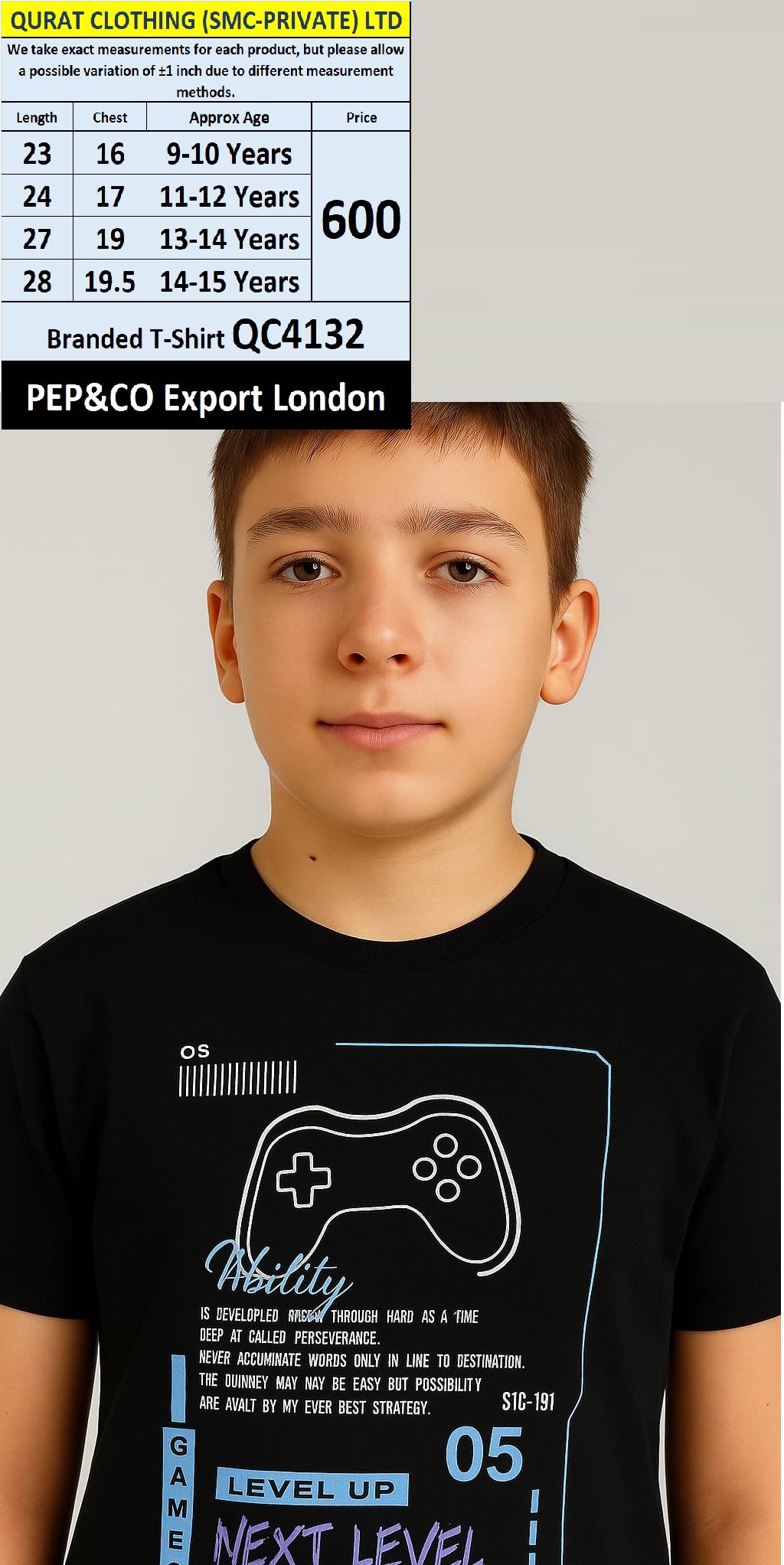 PEP&CO Brand T-shirt QC4132, Export London - QC4132
