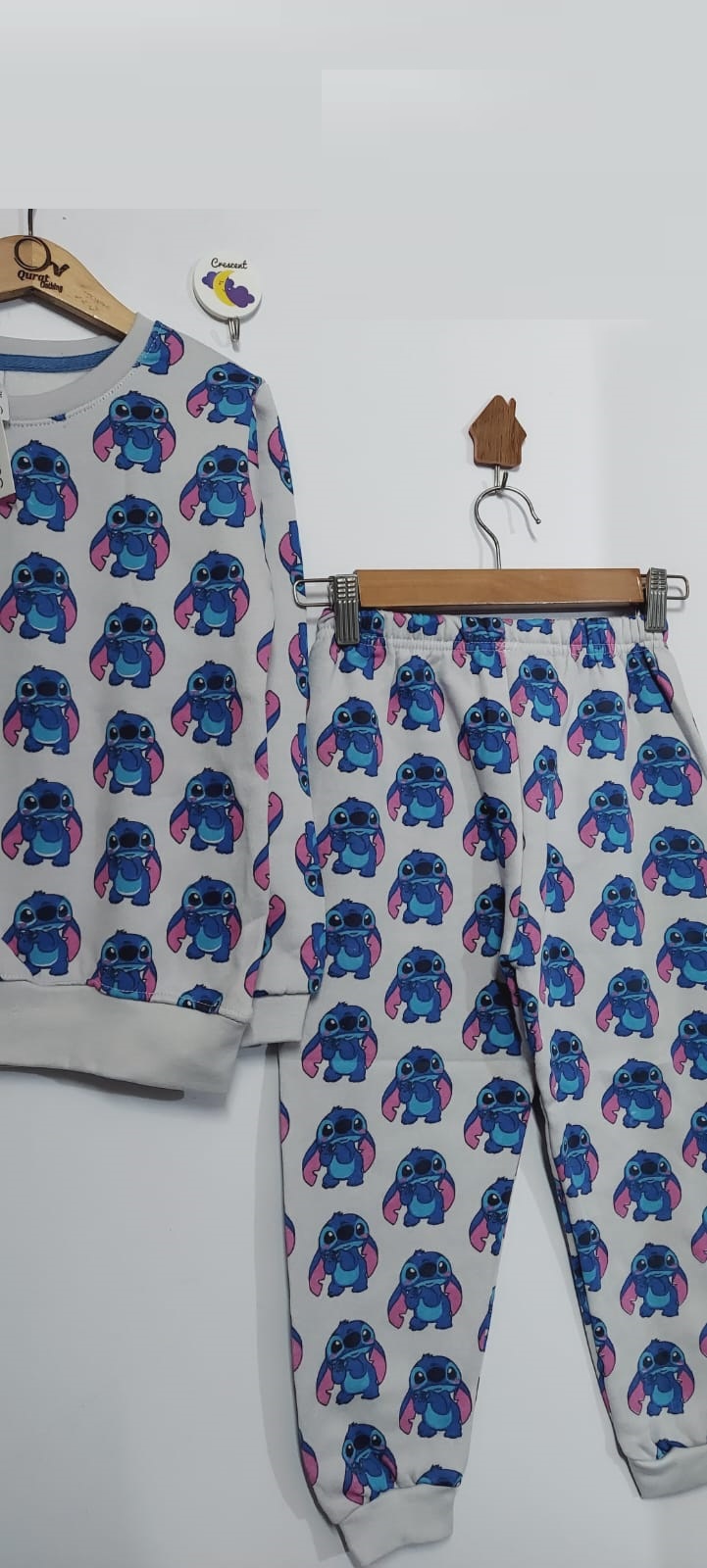 Blue Cartoon Stitch All-Over Print Fleece Suit for Boys & Girls – QC5120 - QC5120