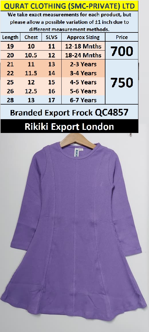 Rikiki Branded Purple Frock QC4857 – Export London - QC4857