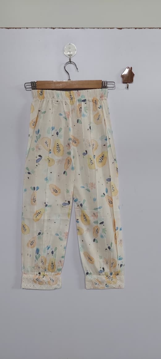 Cream Pastel Floral Embroidered Lawn Cotton Girls 2 Piece Suit – Elegant Kids Summer Wear QC10123 - QC10123