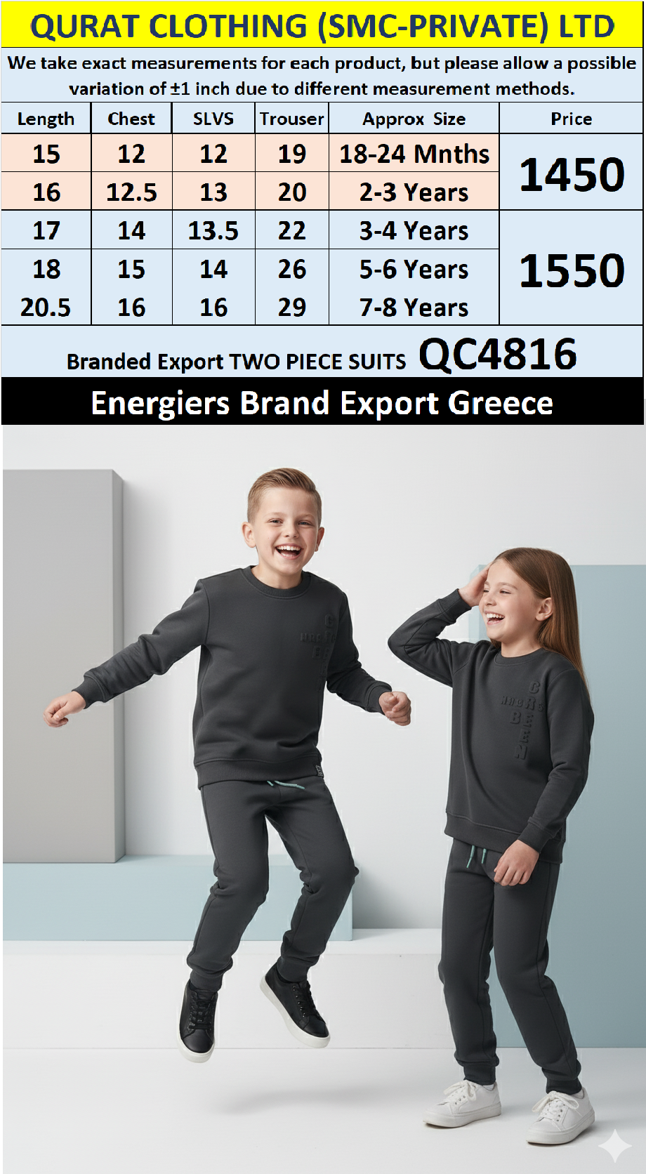 Energiers Brand Two Piece Suits QC4816 Export Greece  - QC4816