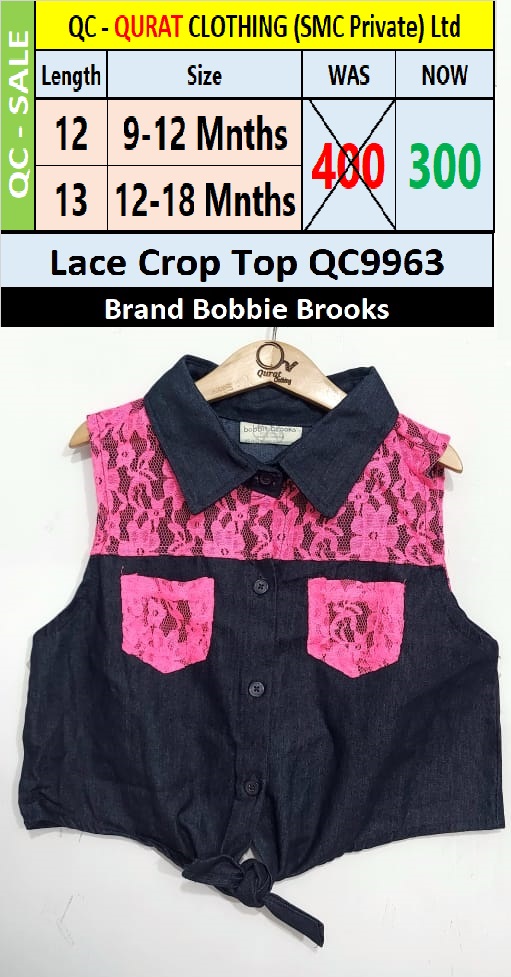 Bobbie Brooks  Brand Lace Crop Top QC9963 - QC9963