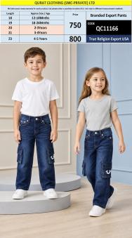 True Religion Export USA Dark Blue Kids Cargo Denim Pants – QC11166
