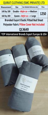 Top Intl Brand Elastic Fitted Bed Sheet Polyester Fabric QC4649 Export Europe & USA