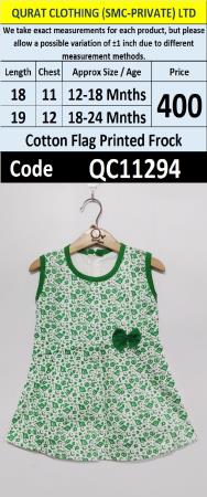 Pakistan Flag Printed Cotton Girls Frock – QC11294