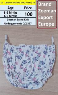 Zeeman Brand Flower Print Kids Under Garments QC1397