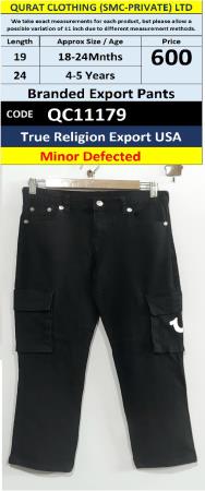 True Religion USA Black Cargo Branded Export Pant – QC11179 - (Minor Defected)