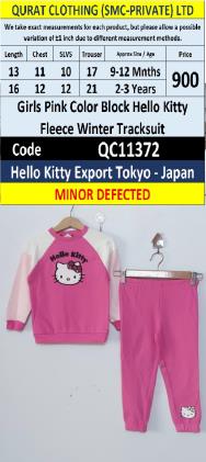 Minor Defected Girls Pink Colour Block Hello Kitty Fleece Winter Tracksuit – Export Tokyo Japan – QC11372