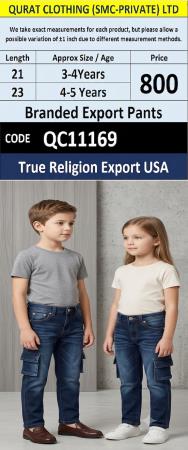 True Religion Export USA Dark Blue Kids Cargo Denim Pants – QC11169