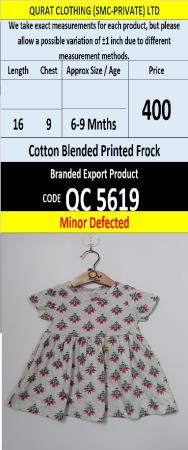Cotton Blended Printed Frock (Minor Defected) - QC5619
