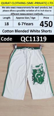 14th August Pakistan Independence Printed White Cotton Blended Kids Shorts – QC11319