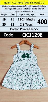 Pakistan Crescent Printed Cotton Girls Frock – QC11298