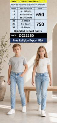 True Religion Export USA Light Blue Kids Denim Pants – QC11160