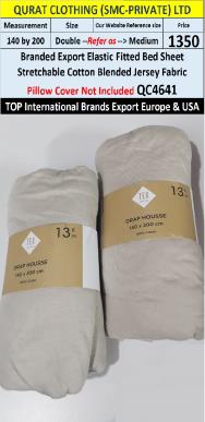 Top Intl Brand Elastic Fitted Stretchable Cotton Blended Jersey Fabric Bed Sheet QC4641 Export Europe & USA