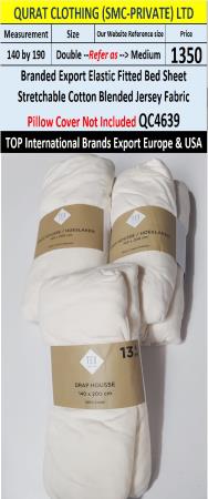 Top Intl Brand Elastic Fitted Stretchable Cotton Blended Jersey Fabric Bed Sheet QC4639 Export Europe & USA