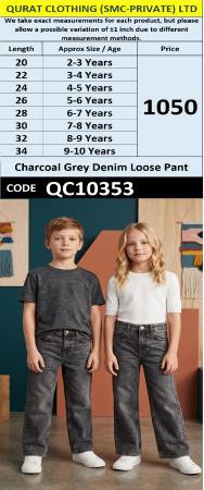 Charcoal Grey Denim Loose Pant QC10353
