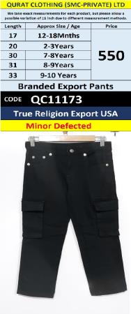 True Religion USA Black Cargo Branded Export Pant – QC11173 - (Minor Defected)