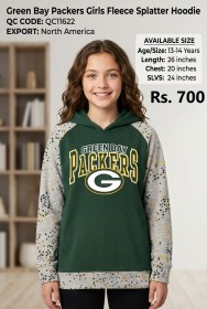 NFL Green Bay Packers Girls Fleece Splatter Hoodie – Export North America – QC11622