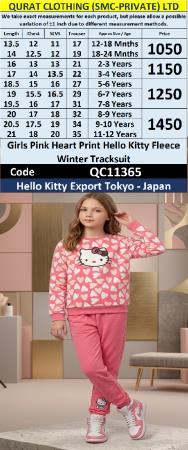 Girls Pink Heart Print Hello Kitty Fleece Winter Tracksuit – Hello Kitty Export Tokyo Japan QC11365