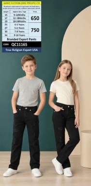 True Religion Export USA Black Distressed Kids Denim Pants – QC11165