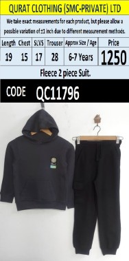 Dark Charcoal Fleece Hoodie and Trouser 2 Piece Suit with Small Chest Graphic — QC11796